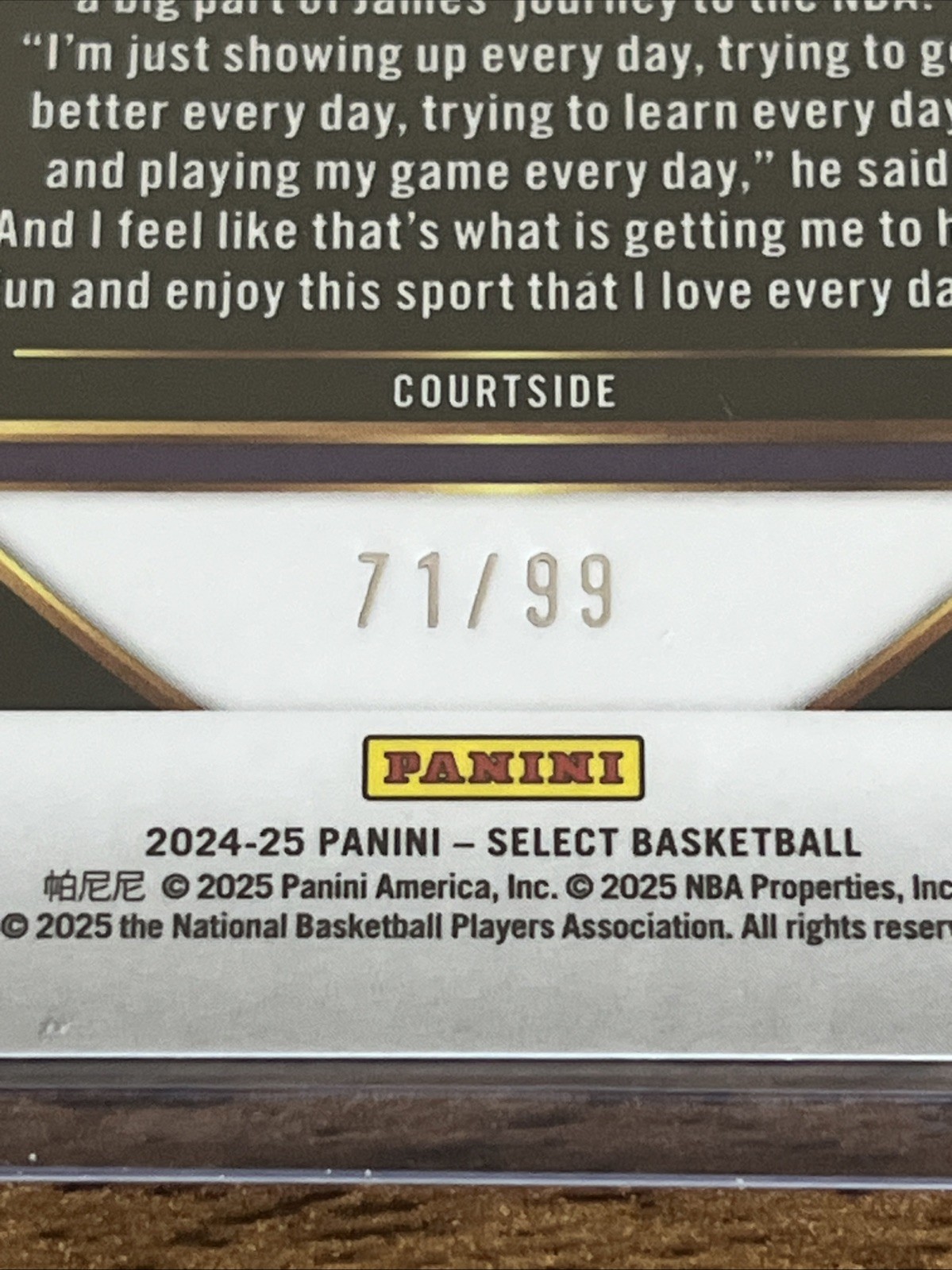 2024-25 Panini Select Courtside Bronny James Blue Flash /99 #290