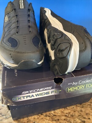 Blue Extra Wide Skechers Men Memory Foam Cushion D'lux Fitness 232615 Size 13