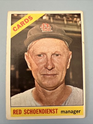1966 Topps Baseball #76 Red Schoendienst  St. Louis CARDINALS  Manager