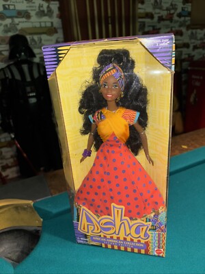 VTG Mattel 1994 ASHA Barbie Doll African American Collection