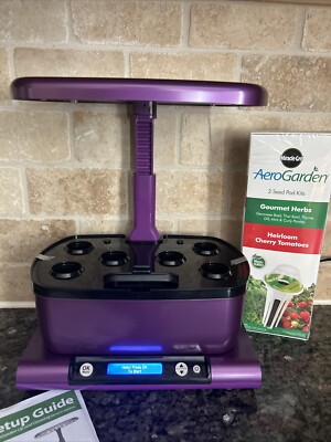 Miracle-Gro AeroGarden Harvest 6Pod Hydroponic Home System LED 100641 Purple