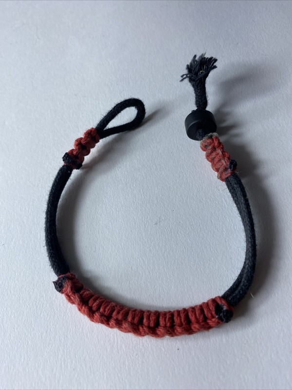 Larks Head Bracelet with Square Knot Sections - Hoop Clasp