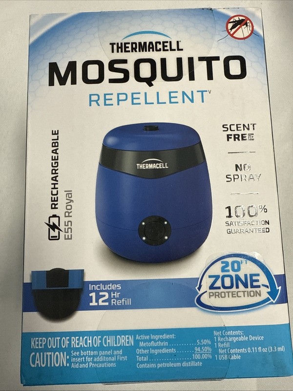 Thermacell E55 Mosquito Repellent E-Series Rechargeable Repeller, Blue