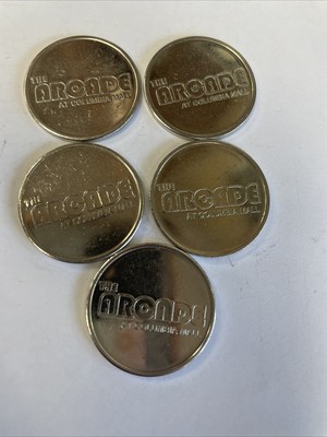 the arcade at the columbia mall tokens Lot Of 5
