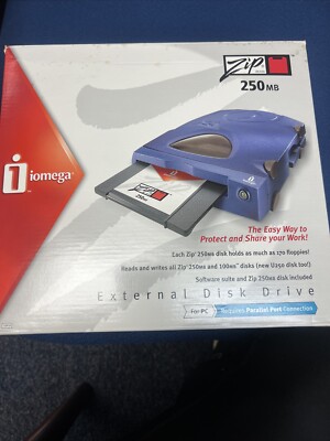 Iomega 250MB External Parallel Port Drive - Blue (10918) New