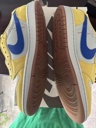 Pre-owned Nike Air Jordan 1 Low Women's Og Sp Travis Scott Canary Dz4137-700 In Yellow