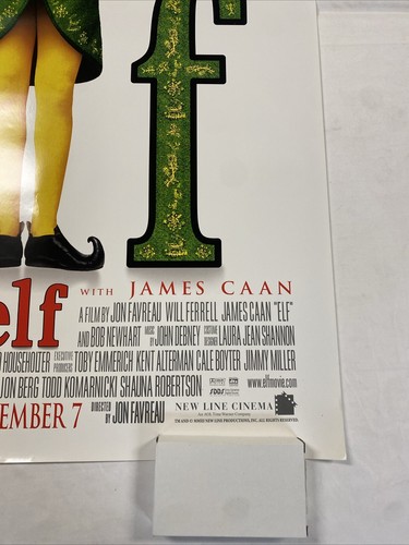 2003 ELF ORIGINAL ROLLED UNUSED THEATRICAL 27x40 ONE SHEET MOVIE POSTER MINTY