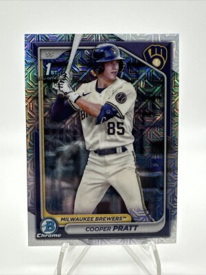 2024 Bowman Chrome Mega Box Cooper Pratt Mojo Refractor #BCP-137 Brewers 1st 