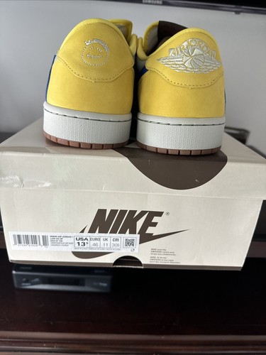 Pre-owned Nike Air Jordan 1 Low Women's Og Sp Travis Scott Canary Dz4137-700 In Yellow