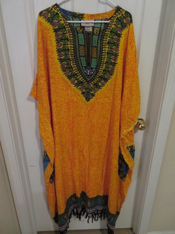 yellow kaftan dress