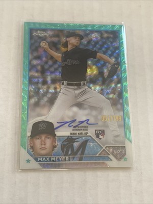 2023 Topps Chrome Max Meyer Rookie On Card Auto Autograph Aqua Wave #57/199