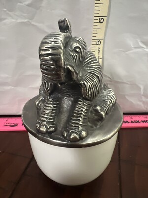Silver Elephant Mug Lid Bowl Topper Trinket Holder