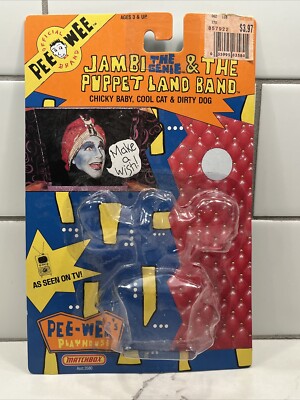 1988 Matchbox Pee-Wee Herman JAMBI THE GENIE PUPPET LAND BAND-Board/Bubble Only