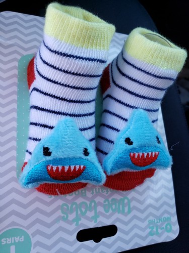 0-12 Month Wee-Tots 3-D Infant Baby Booties/Socks Shark, Baby Shower Gift