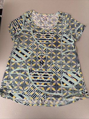 LuLaRoe Medium Classic T Tee Top Shirt Pretty Neon GeometricShirt Major Unicorn