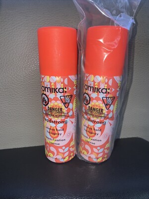 2x AMIKA HEADSTRONG INTENSE HOLD HAIRSPRAY (1.5OZ/49ML) TRAVEL SIZE NEW