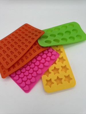 5 Piece Mini Silicone Molds For Soap. Hearts,shells,stars And Gummy Bear Shaped.
