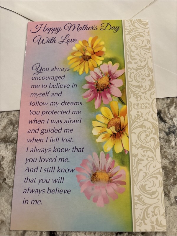 Happy Mother’s Day With Love ❤️ I Love You 5”x7.75"