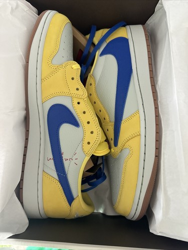 Pre-owned Nike Air Jordan 1 Low Women's Og Sp Travis Scott Canary Dz4137-700 In Yellow