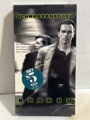Eraser (New Sealed VHS 1996) Arnold Schwarzenegger, James Caan, Action