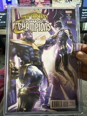 INFINITY COUNTDOWN: CHAMPIONS #2 Clayton Crain Cover Thanos 2018 Autographed