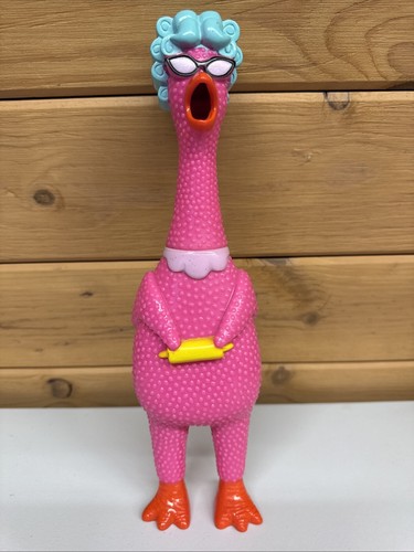 Grandma Chicken Ja-Ru Squawking Chicken Noise Maker Squeak Squeezable Prank 13"