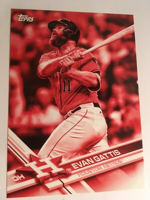 2017 Topps Team Red Parallel Jumbo 5x7 Evan Gattis HOU4 Astros # d 1/5