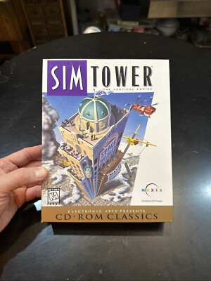Sim Tower (PC, MAXIS 1997) Big Box CD-Rom Computer Video Game Disc - Retro Disk