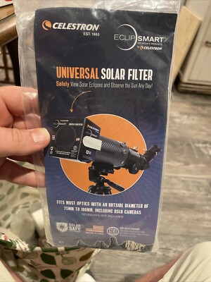 Celestron EclipSmart Safe Solar Eclipse Telescope and Camera Filter  NEW