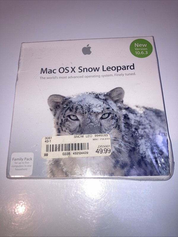 Factory Sealed Apple Mac OS X Snow Leopard Version 10.6.3