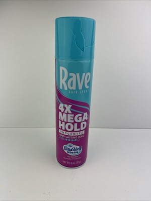 Rave 4X Mega Hold Hair Spray, All-Weather with Vitamin-Rich Formula, 11 oz
