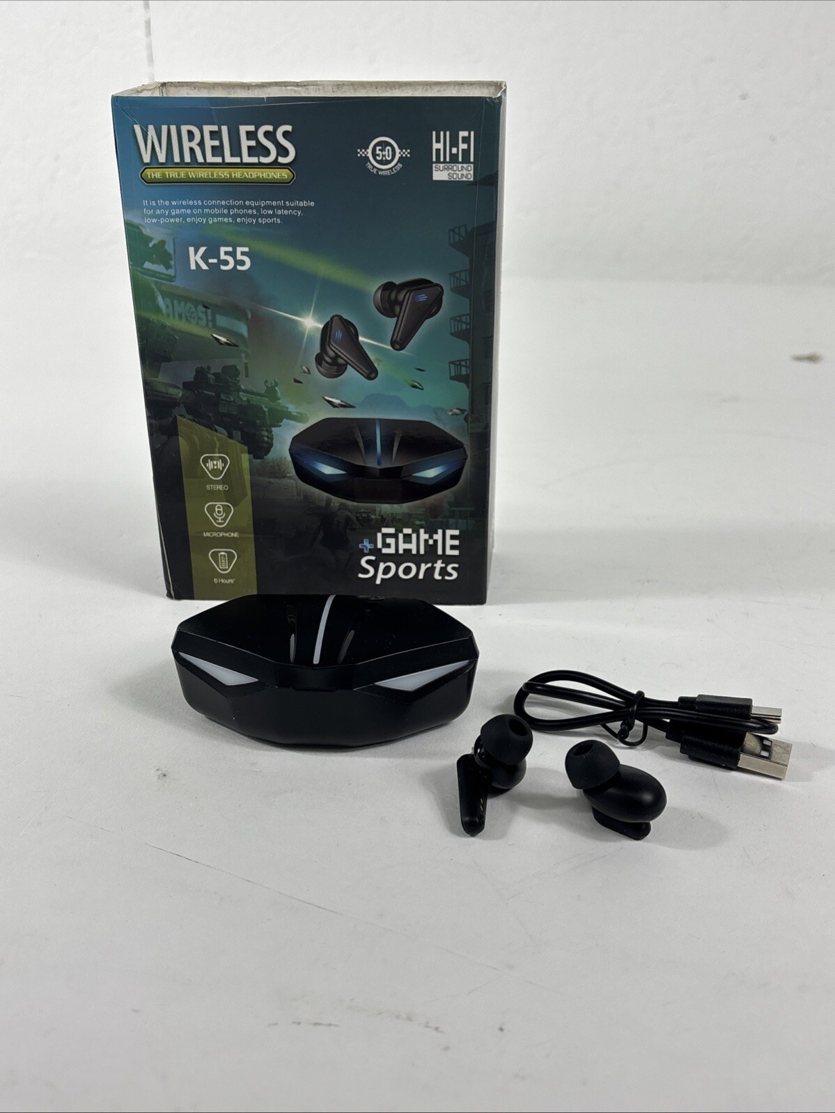 K55 TWS Gaming Headset Bluetooth 5.0 Earbuds Wireless Earphones