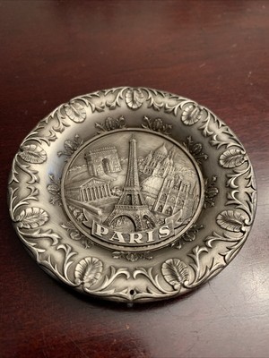 Vintage Sap Polyne Paris 1989 Ashtray Plate Decorative Metal Relief