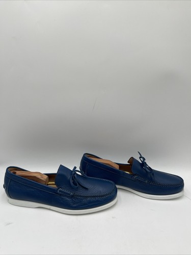 Men's Saks Fifth Avenue COLLECTION Leather Boat Shoes Blue