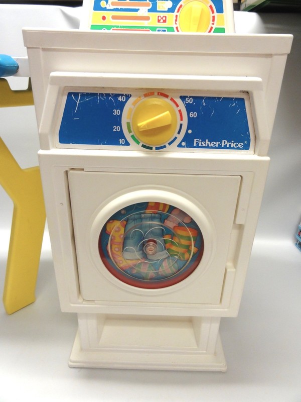 Fisher Price 2037 Laundry Center Vintage 1990 Washer Dryer Yellow