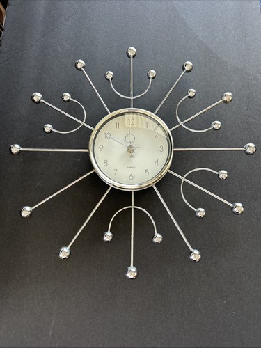 VTG Mid Century Modern KIRCH Starburst Sunburst Wall Clock 1960