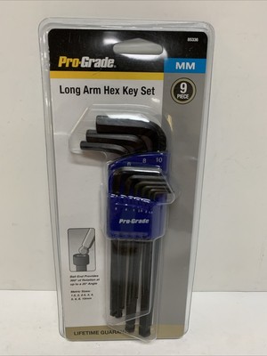 Pro-Grade 9-Piece 1.5 to 10 mm Metric Long Arm Ball End Hex Key Set #365 B2