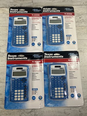 Lot of 4 NEW Sealed Texas Instrument TI-30XIIS Calculators. 4 Blue