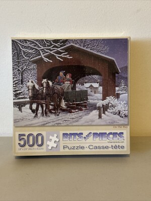 NEW Bits & Pieces 500 Piece Jigsaw Puzzle On The Way H. Hargrove Winter Sleigh