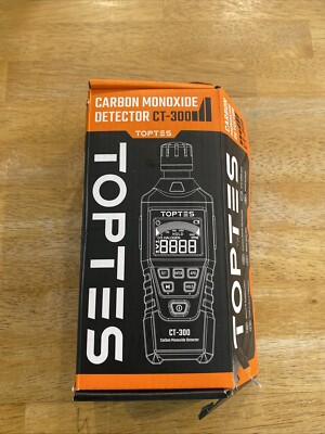 TopTes CT-300 Portable Carbon Monoxide Detector With Audible & Visual Alert NEW