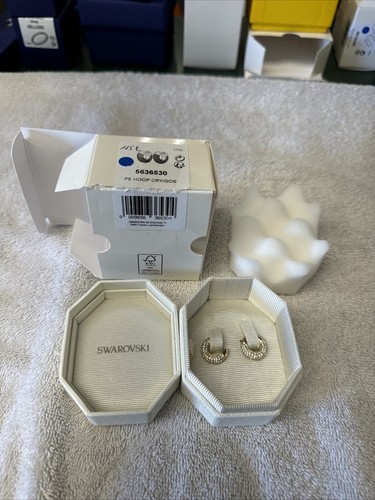 Swarovski Crystal Dextera Hoop Earrings, Pavé, Small, White Swarovski Crystal Dextera Hoop Earrings, Pavé, Small, White