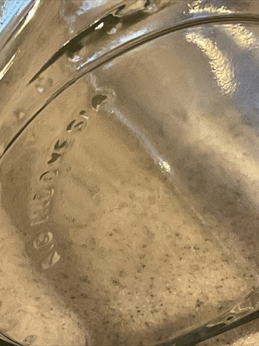 Vintage Octagonal Paneled Glass Pitcher w/BLUE Lid 1.5 Liter KIG Indonesia