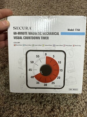 60 Minute Magnetic Mechanical Visual Countdown Timer MODEL: T764 IBY SECURA