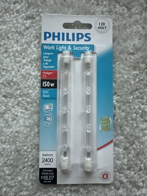 PHILIPS  Hallogen T3 Work Light & Security  One 2 Pack One Single Pack BC 150T3Q