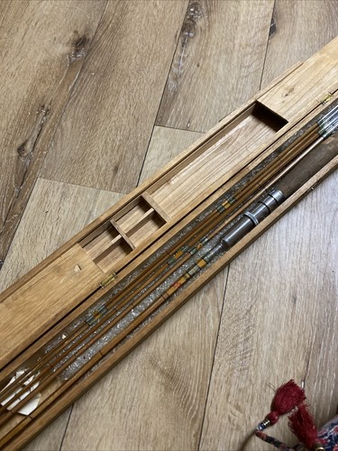 Vintage Split Bamboo Combo Fly Fishing/Spin Casting Rod 8' Crown