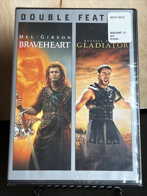 Braveheart & Gladiator (DVD, 2013, 2-Disc Set) Mel Gibson Russell Crowe Sealed