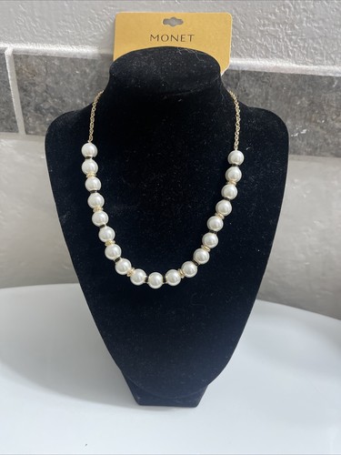 Monet NWT Pearl 16”Necklace Pearl Tower | eBay