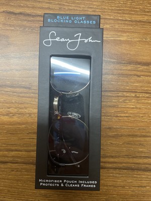 Sean John Blue Light Blocking Glasses with Microfiber Pouch +0.00 Power Wooster 
