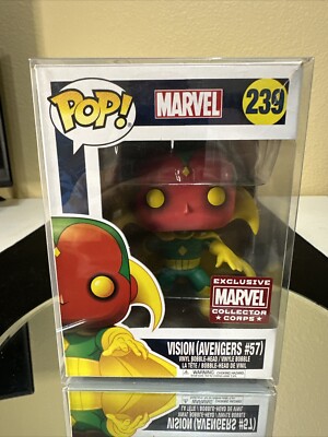 Funko Pop! Vision #239 Collector Corps Marvel W/soft Protector Disney Avengers