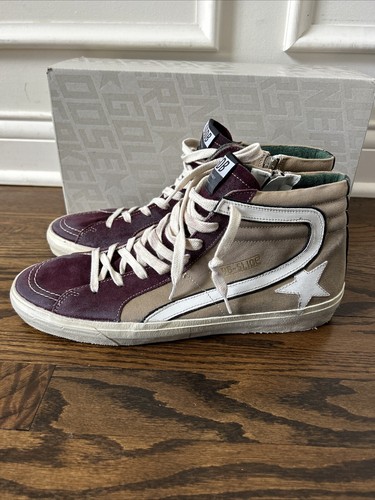 Pre-owned Golden Goose Nwb Suede/leather Slide Classic Sneakers Size 44 11 Tan Merlot
